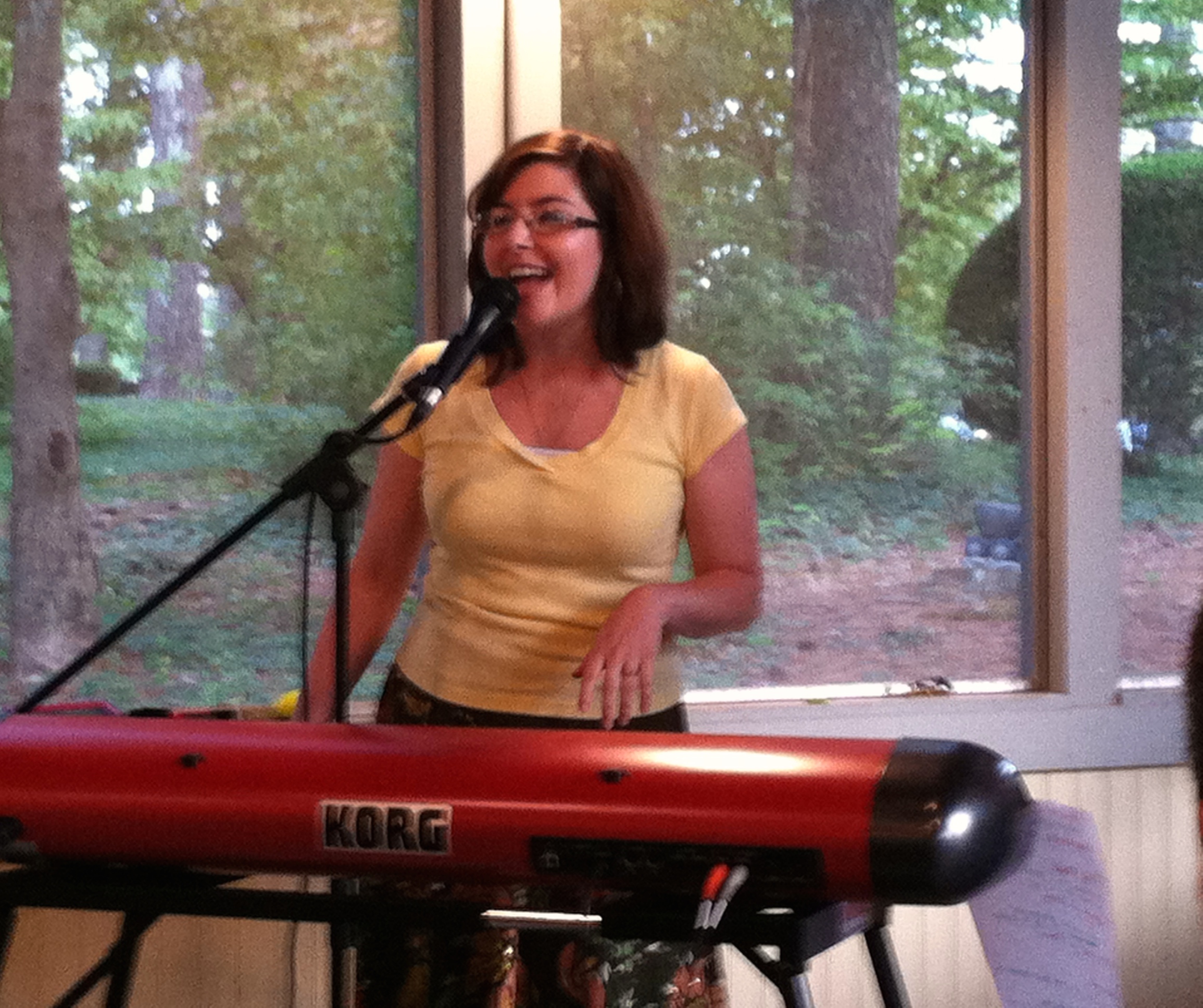 Kathryn is having fun entertaining!