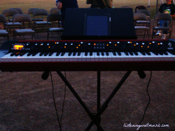 Cool Korg keyboard all lit up ready to go
